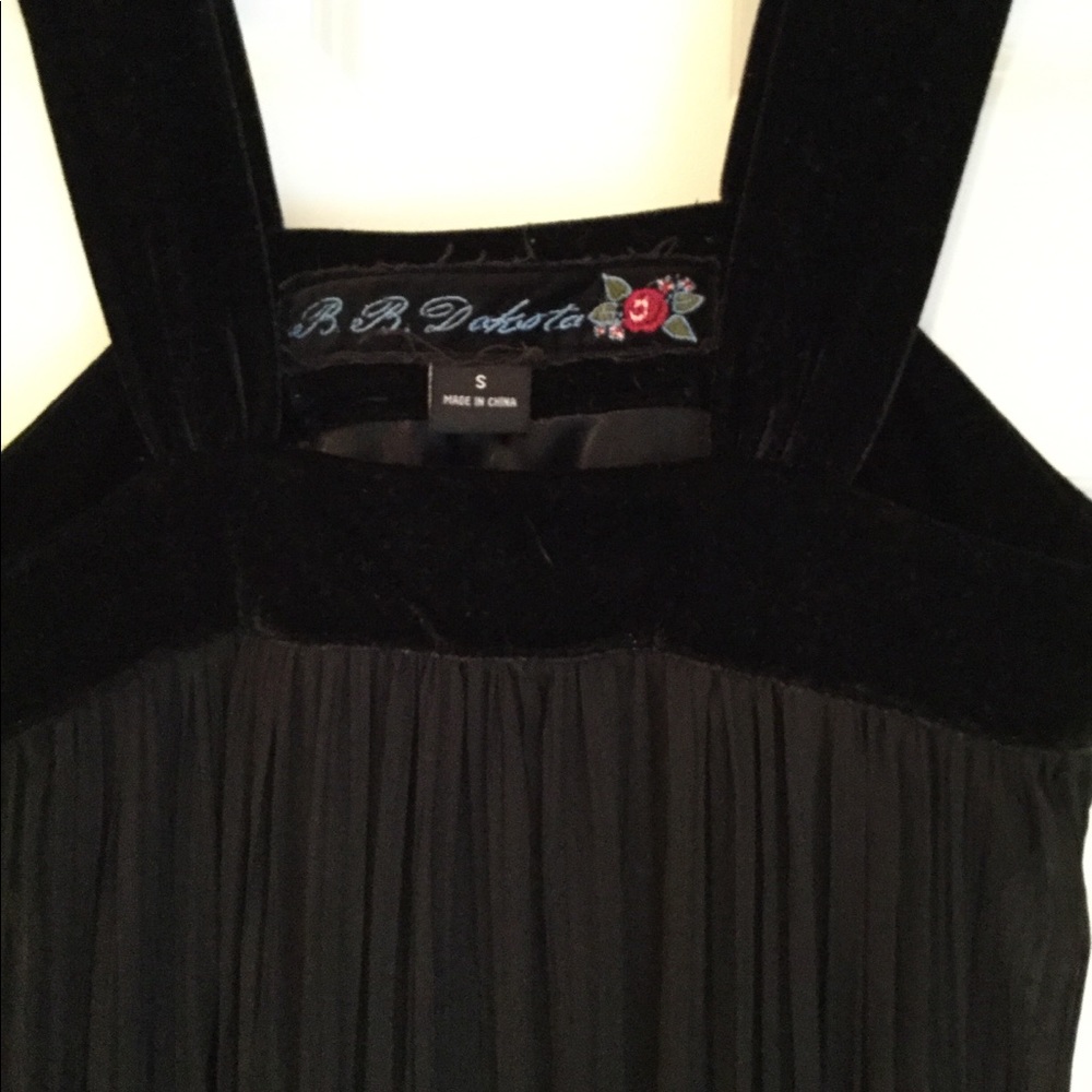 Black dress velvet and sheer